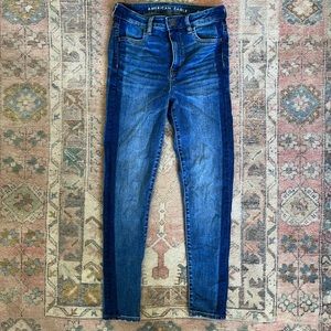 American Eagle Medium Rinse Skinny Jeans with Seam Detail